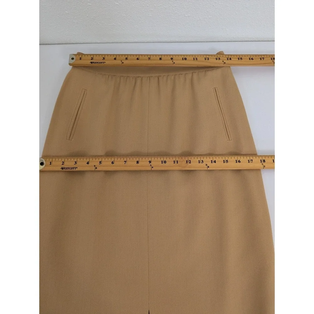 Vintage Escada Margaretha Ley Tan Wool Blend Pencil Skirt Size‎ 40 US 10 Career